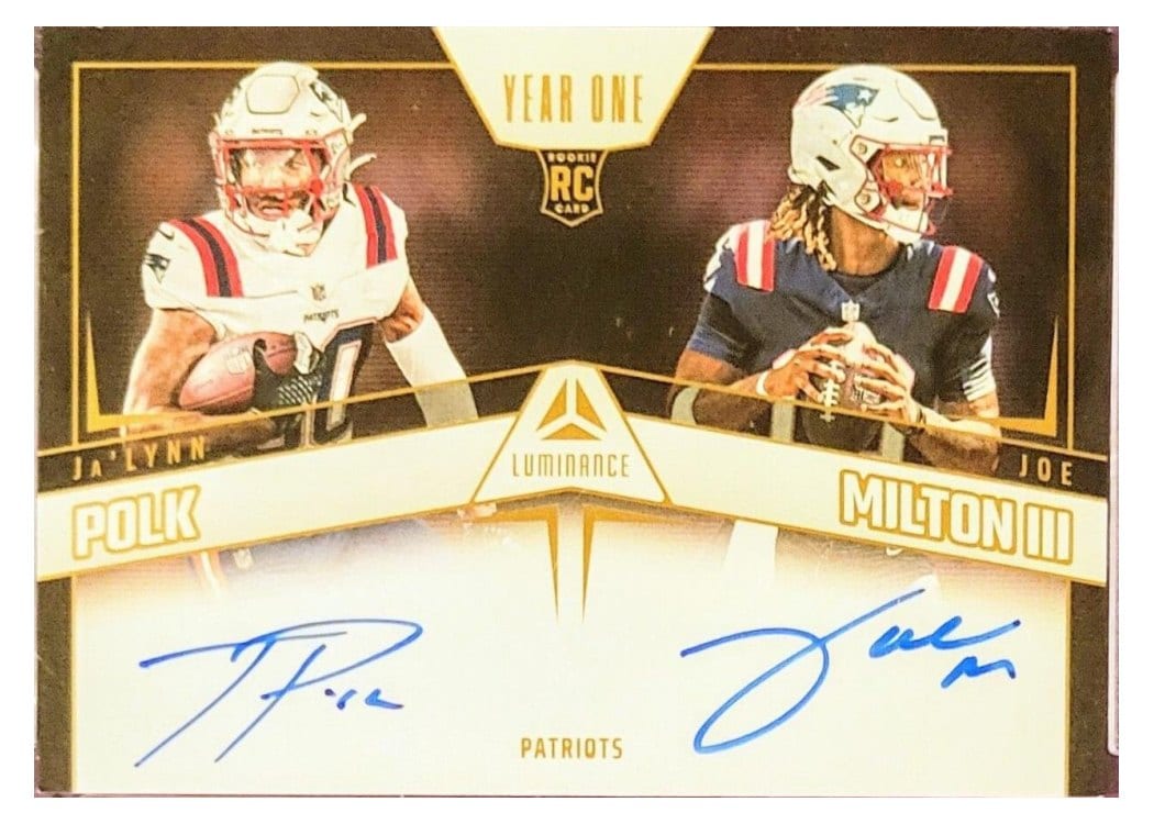 2024 Panini Luminance Year One Dual Signatures Ja'Lynn Polk / Joe Milton III #YOSD-NEP card