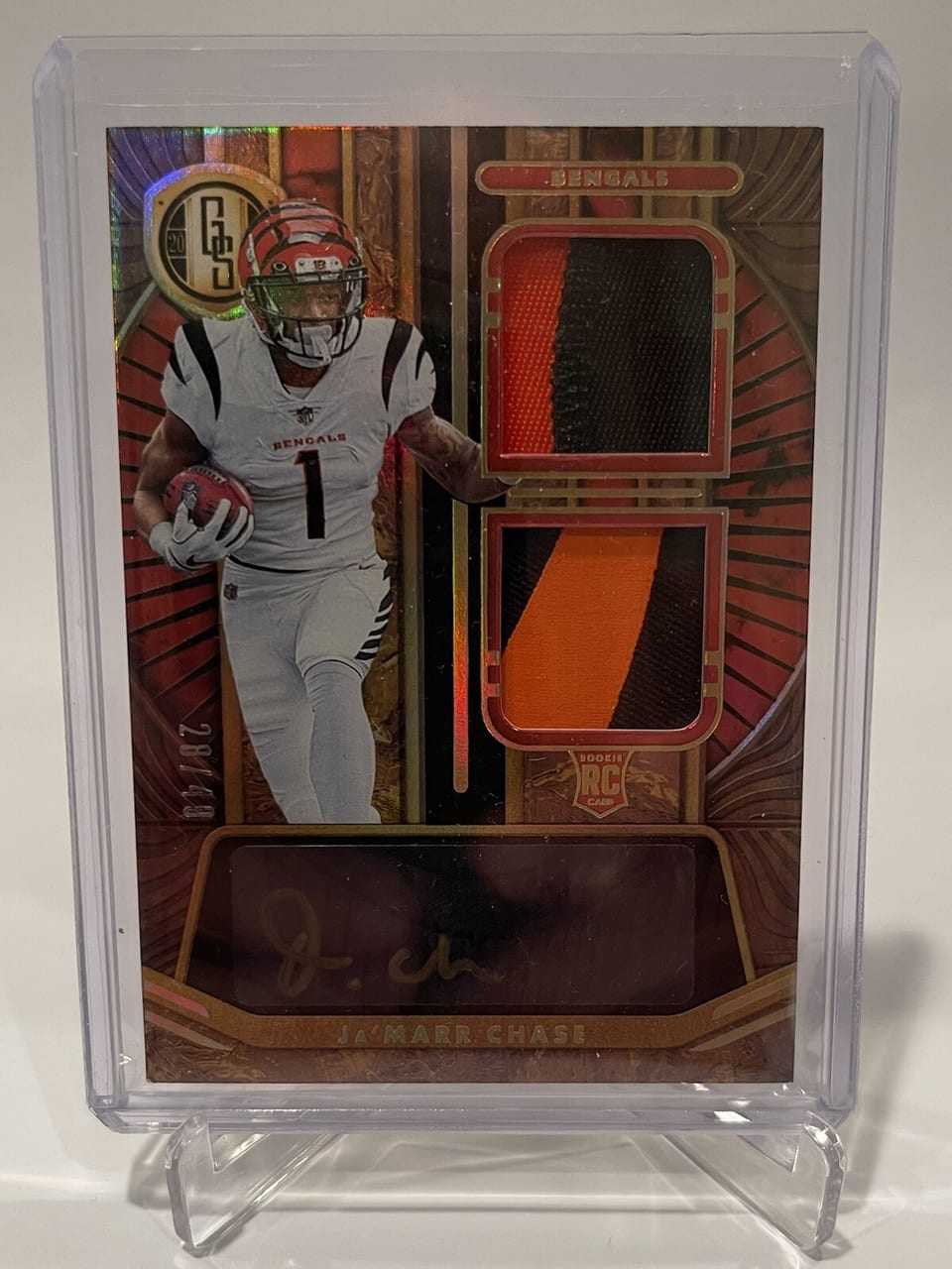 Ja'Marr Chase 2021 Panini Gold Standard Rookie Jersey Autographs Double card