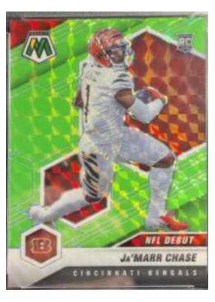 2021 Panini Mosaic Ja'Marr Chase Green Fluorescent #247 card