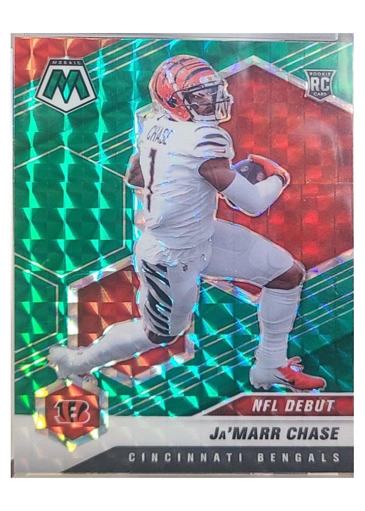 2021 Panini Mosaic Ja'Marr Chase Choice Fusion Red & Green #247 card