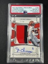 2021 Panini National Treasures Ja'Marr Chase Rookie Patch Auto /99 #162 card