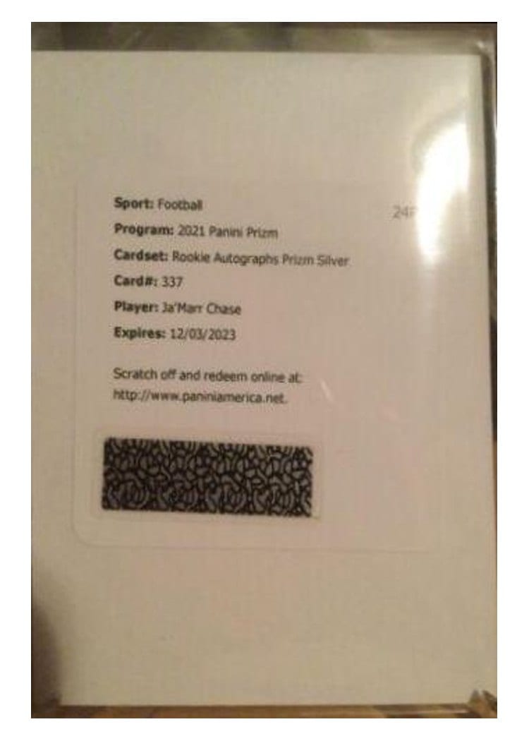 2021 Panini Prizm Ja'Marr Chase #337 card