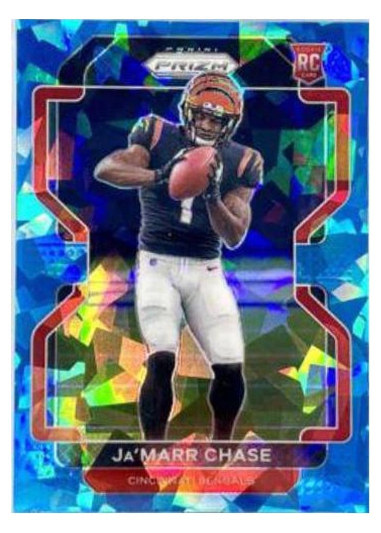 2021 Panini Prizm Ja'Marr Chase Blue Ice Prizm #337 card