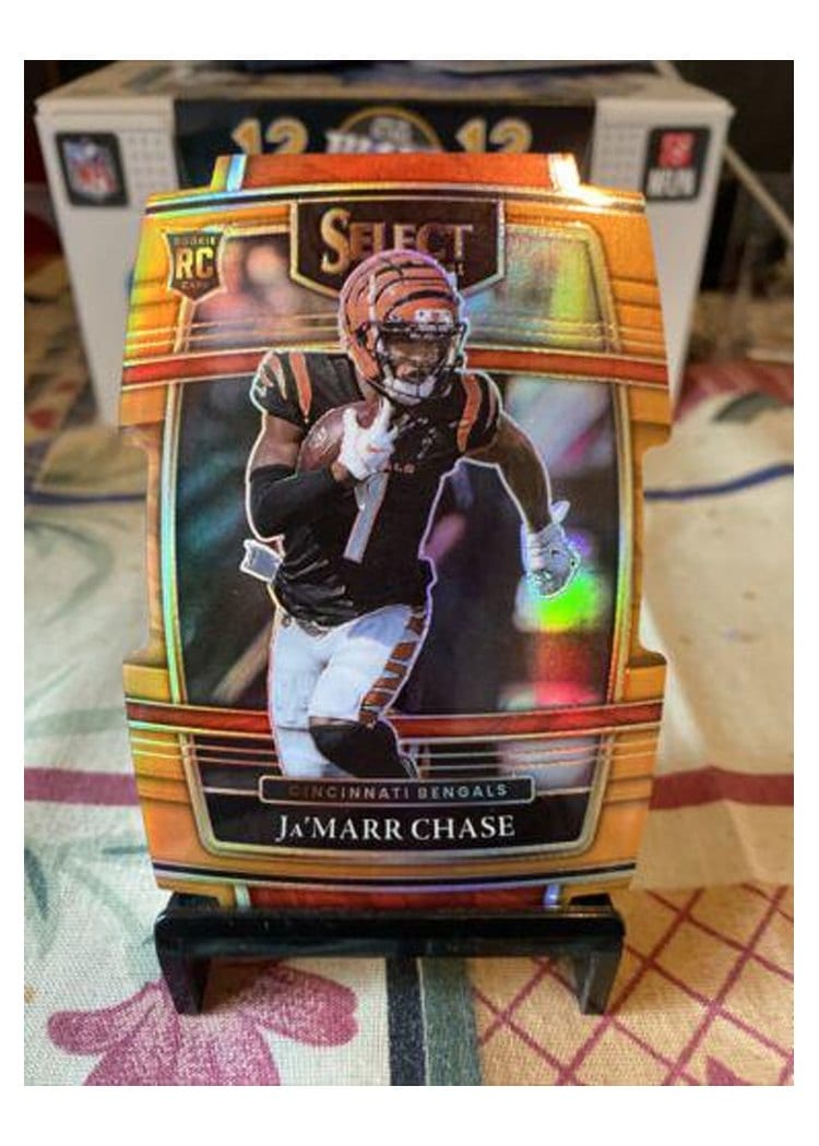 2021 Panini Select Ja'Marr Chase Orange Die Cut #47 card