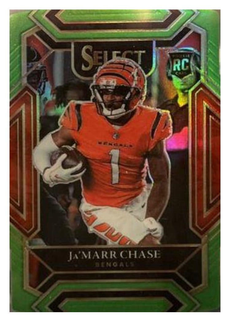 2021 Panini Select Base Set Ja'Marr Chase Green #247 card