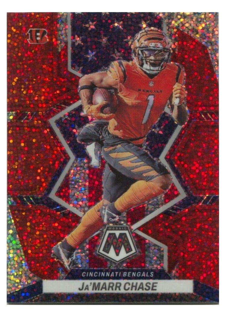 2022 Panini Mosaic Base Set Ja'Marr Chase Red Sparkle #263 card