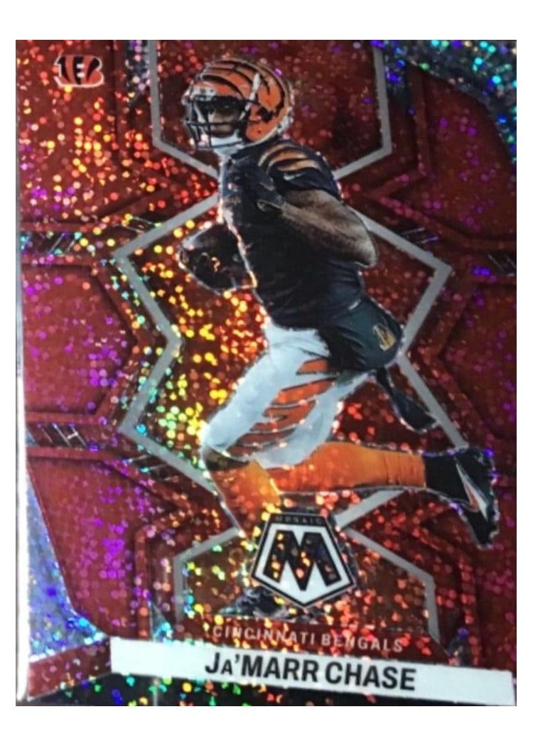 2022 Panini Mosaic Base Set Ja'Marr Chase Red Sparkle #41 card