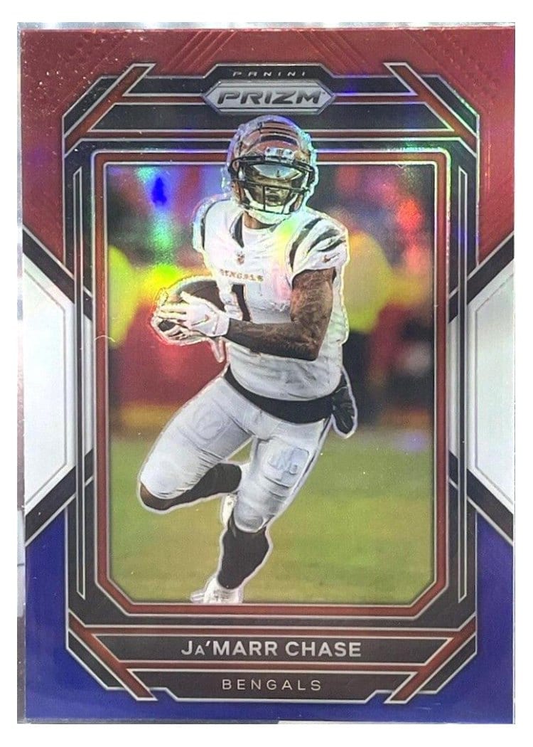 2022 Panini Prizm Base Set Ja'Marr Chase Red White Blue #58 card