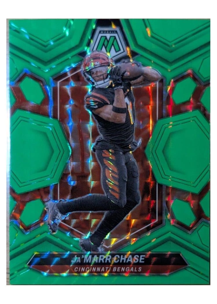 2024 Panini Mosaic Base Set Ja'Marr Chase Green Fluorescent #45 card