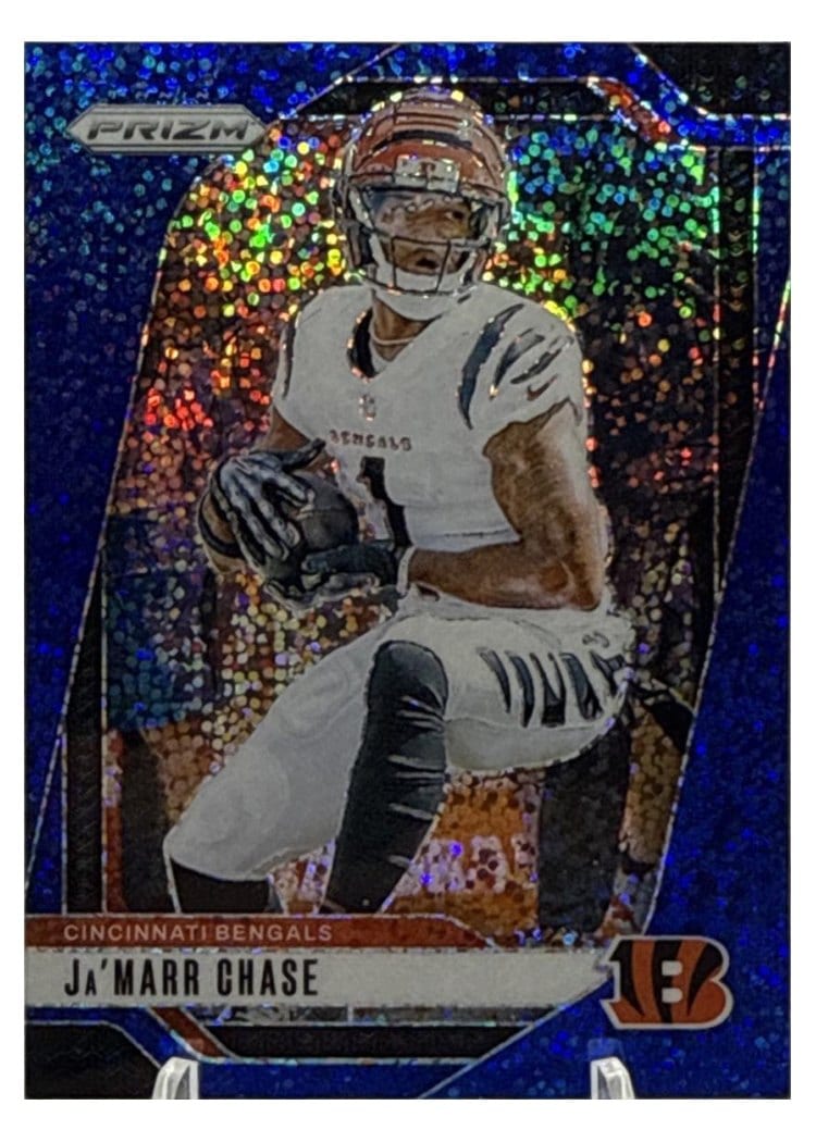 2024 Panini Prizm Base Set Ja'Marr Chase Blue Sparkle #57 card