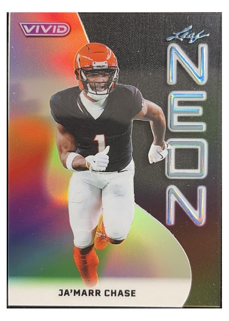 2025 Leaf Vivid Neon Ja’Marr Chase #NB-27 card