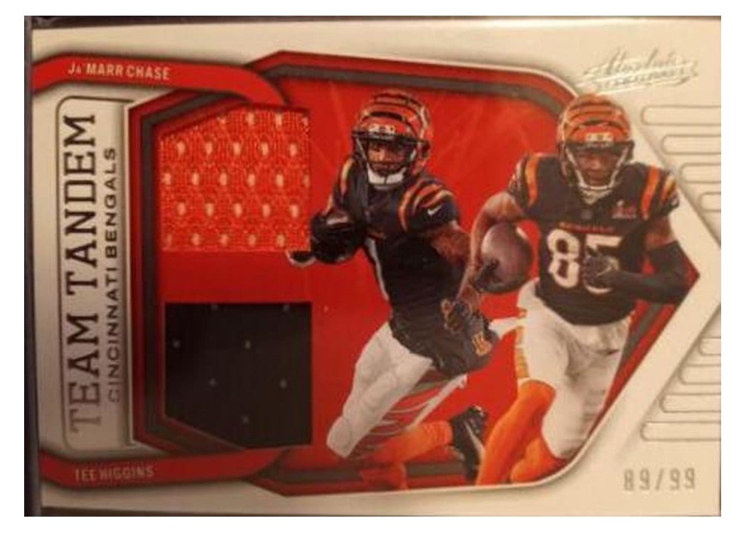 2022 Panini Absolute Team Tandem Materials Ja'Marr Chase / Tee Higgins #TT-JT card