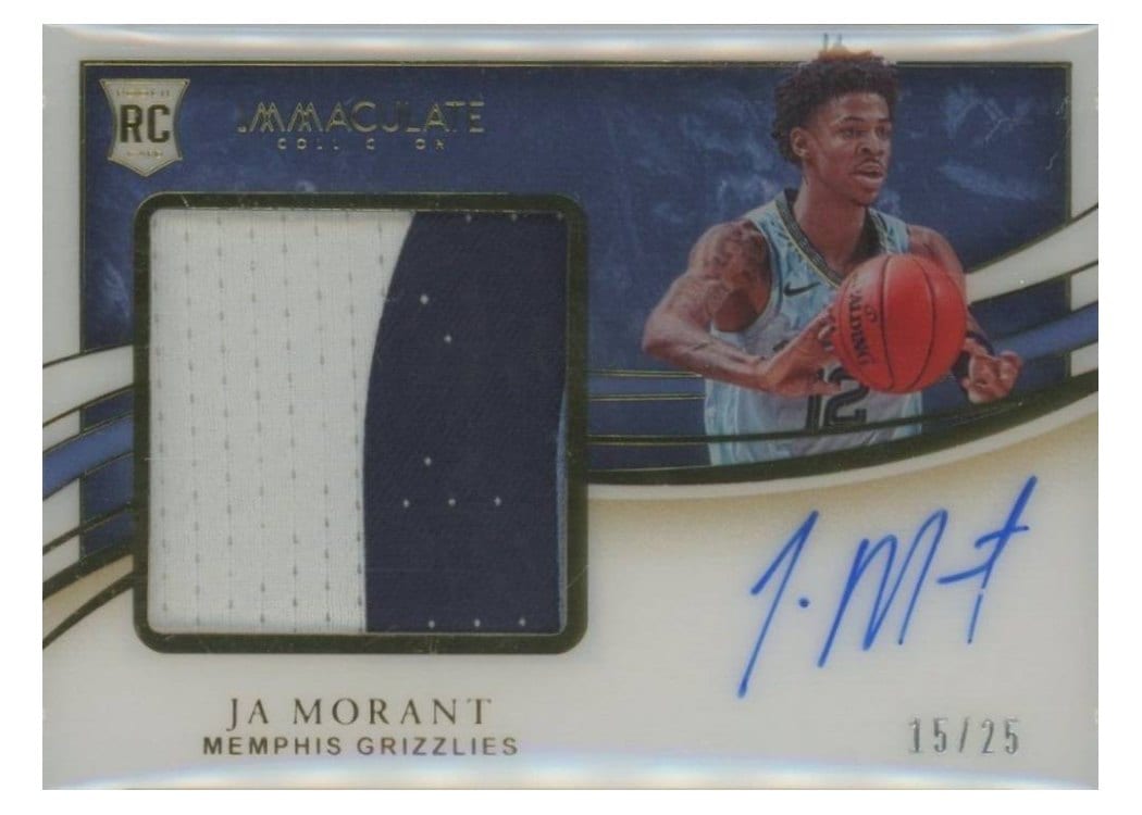 2019 Panini Immaculate Collection Premium Patch Autographs JA Morant #JMT card