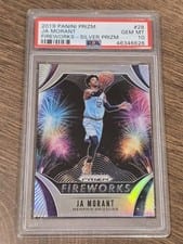 2019 Panini Prizm Fireworks JA Morant Silver Prizm #28 card