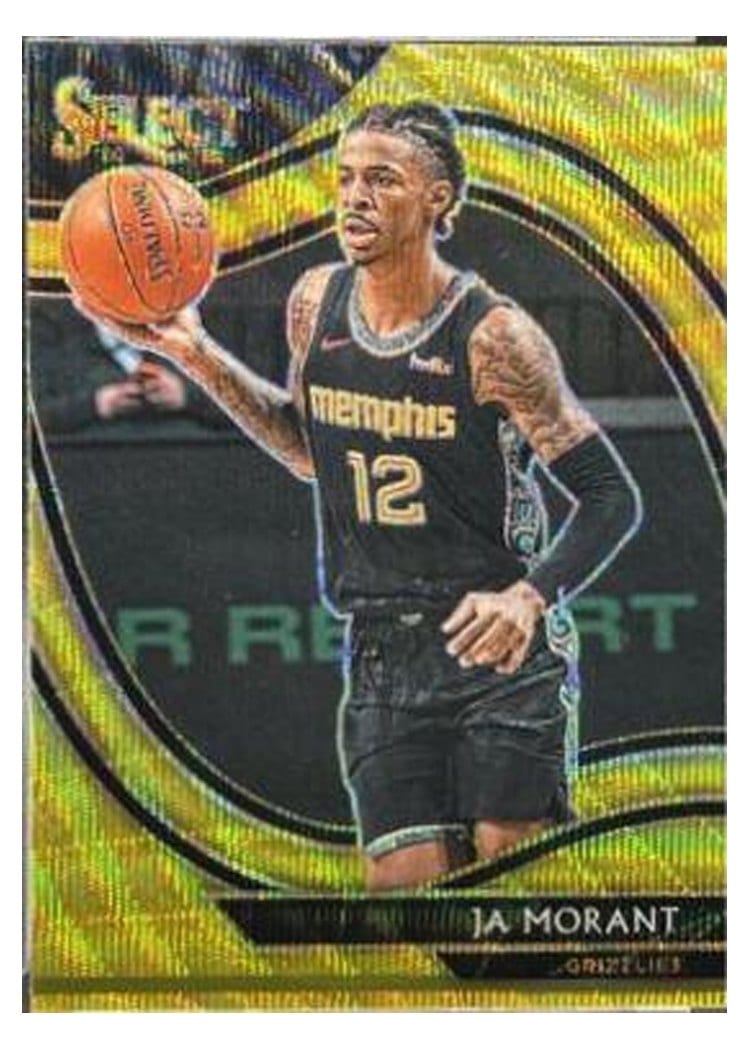 2020-21 Panini Select Base Set Ja Morant Gold Wave #255 card