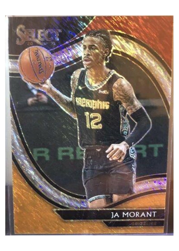2020-21 Panini Select Base Set Ja Morant Red White Orange Shimmer #255 card