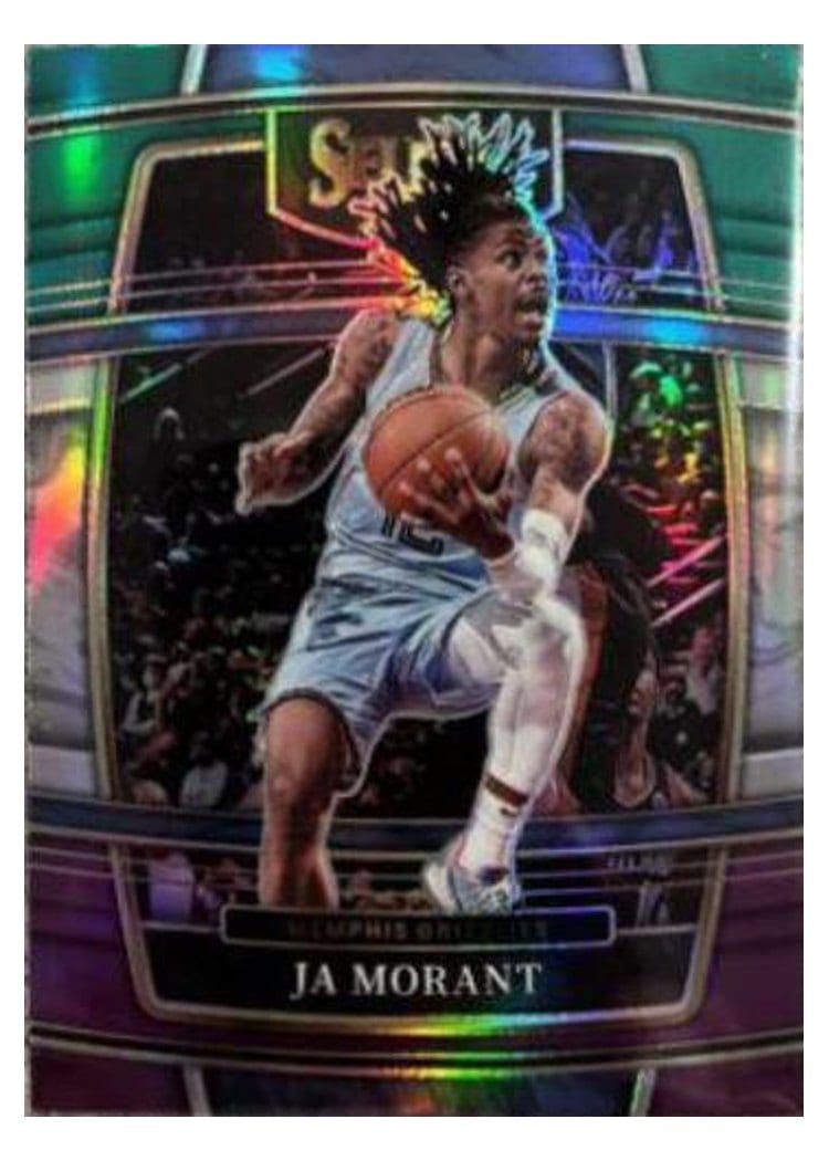 2021 Panini Select Ja Morant Green White Purple Prizm #75 card