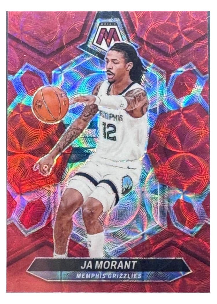 2023-24 Panini Mosaic Base Set Ja Morant International Red #127 card