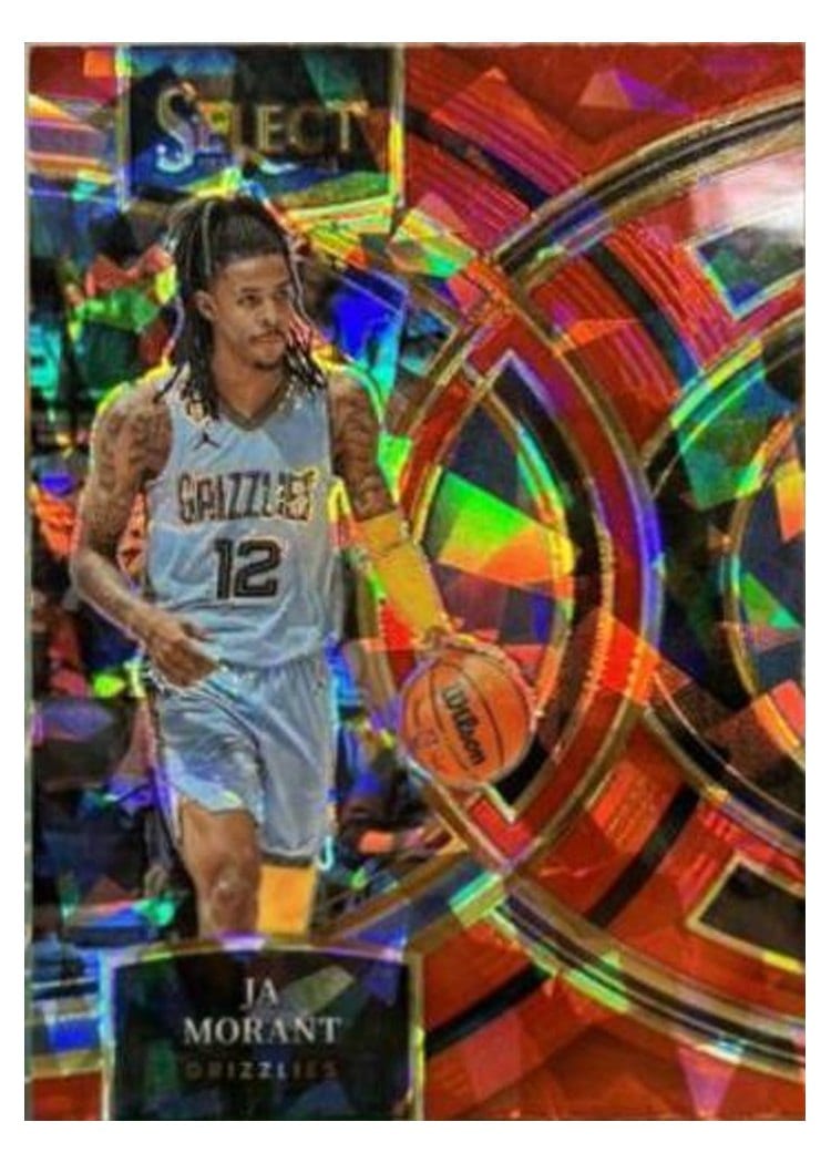 2023 Panini Select Ja Morant Cracked Ice Red Prizm #136 card