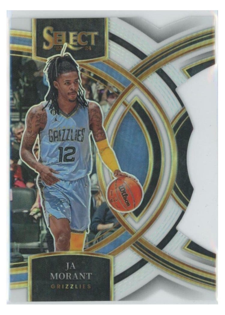 2023 Panini Select Ja Morant White Die-Cut Prizm #136 card