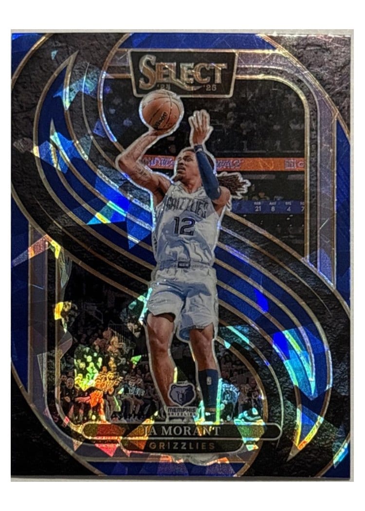 2024-25 Panini Select Base Set Ja Morant Blue Cracked Ice Prizm #107 card