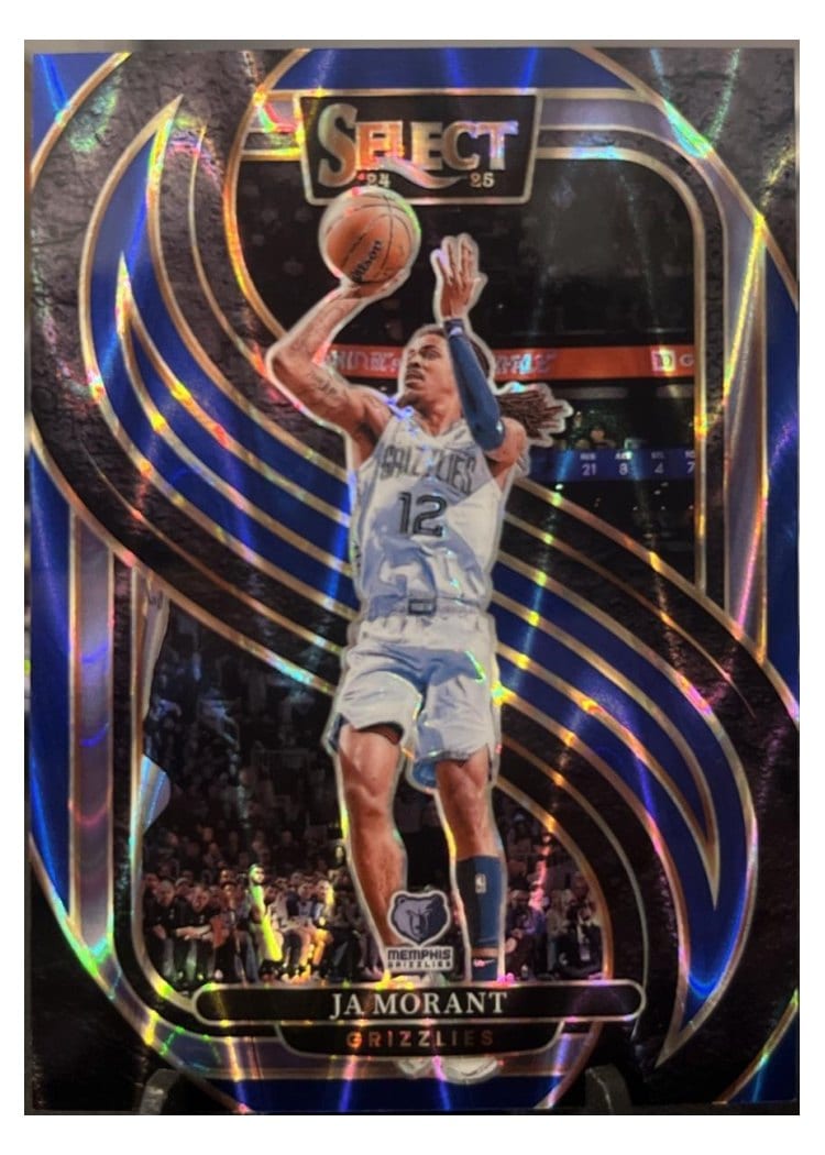2024-25 Panini Select Base Set Ja Morant Blue Flash Prizm #107 card