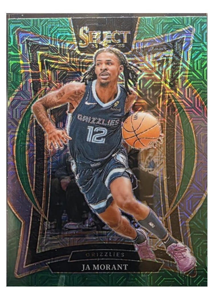 2024-25 Panini Select Base Set Ja Morant Green Mojo Prizm #60 card
