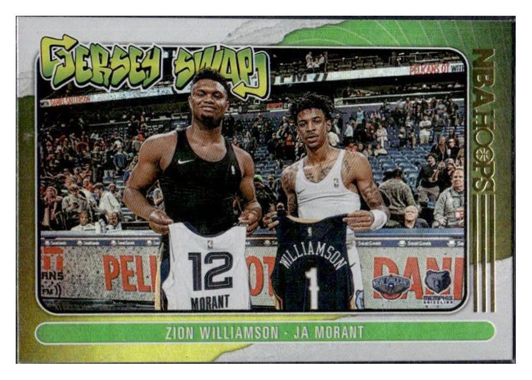 2020-21 Hoops Winter Jersey Swap Ja Morant / Zion Williamson #10 card
