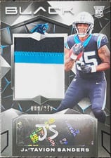 2024 Panini Black Rookie Patch Autographs Ja'Tavion Sanders #222 card
