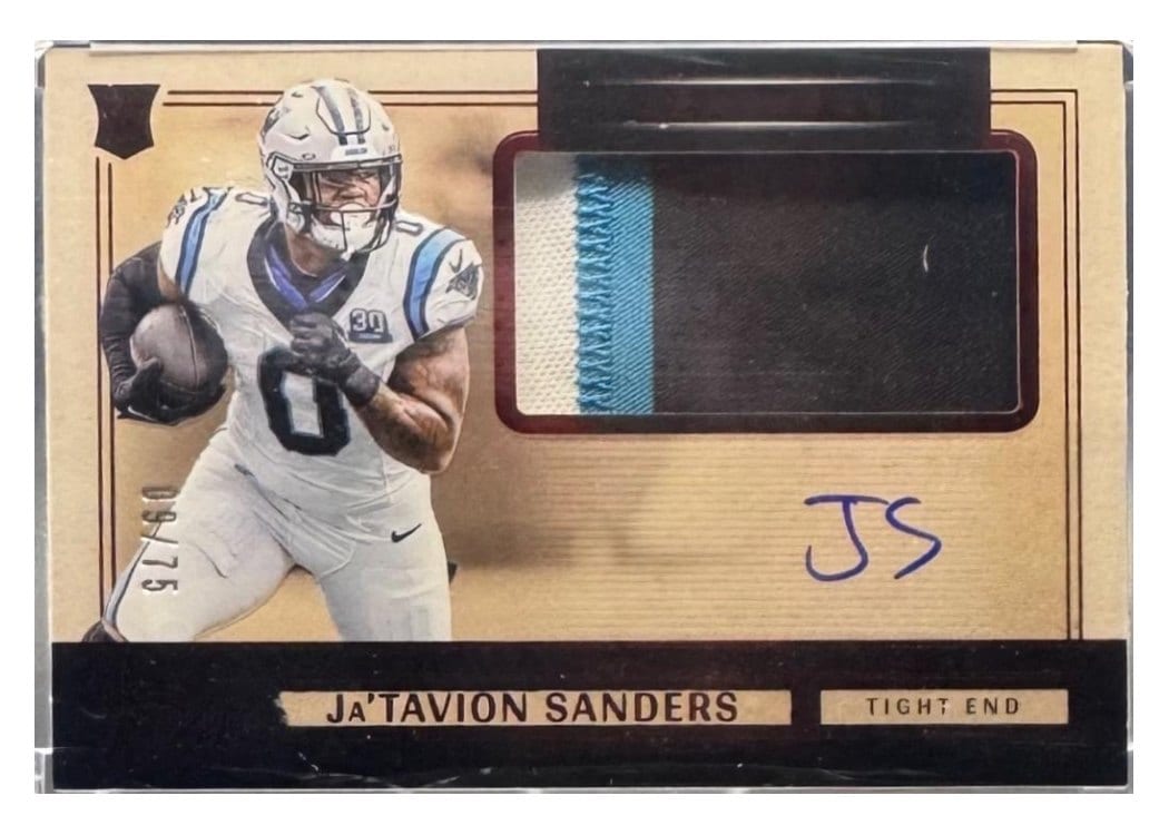 2024 Panini One Rookie Patch Autographs Ja'Tavion Sanders #24 card