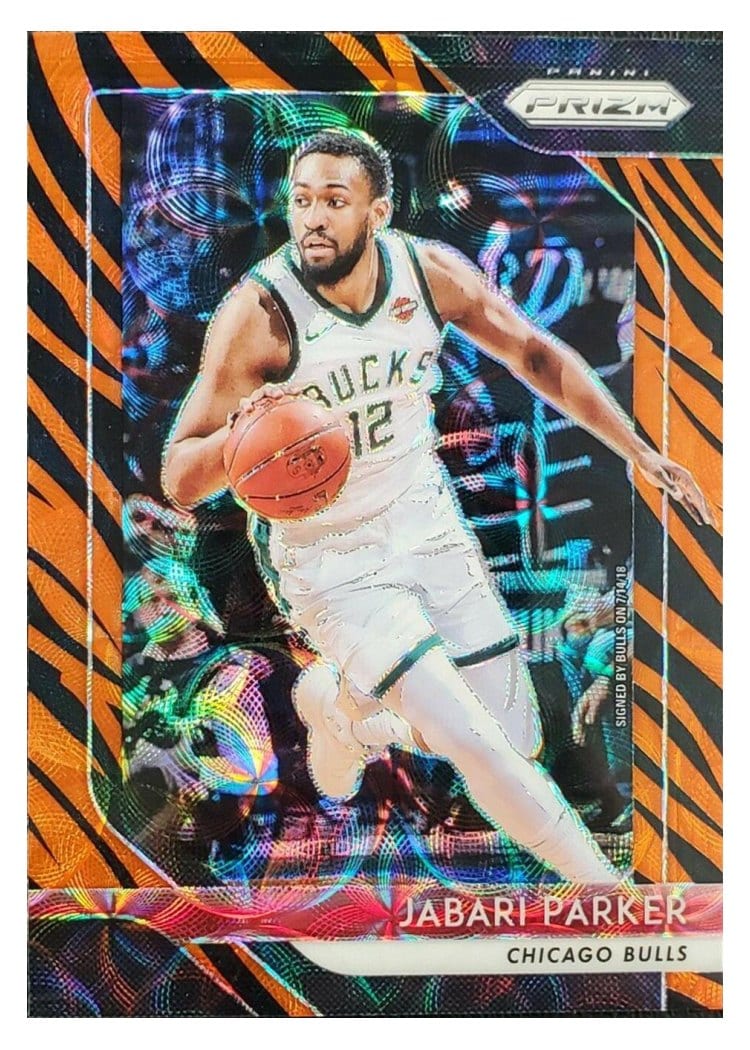 2018-19 Panini Prizm Base Set Jabari Parker Tiger Stripe Choice Prizm #130 card