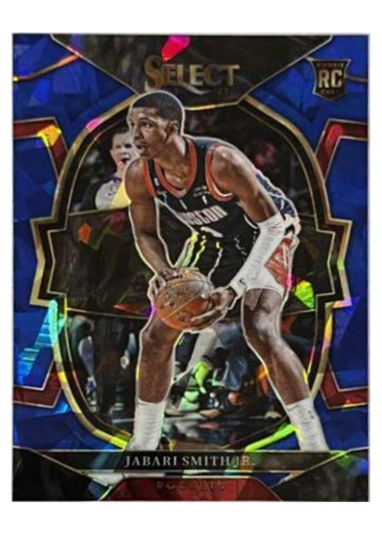 2022-23 Panini Select Base Set Jabari Smith Jr. Blue Cracked Ice Prizm #291 card