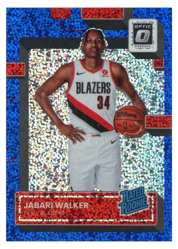 2022-23 Donruss Optic Base Set Jabari Walker Blue Sparkle #242 card