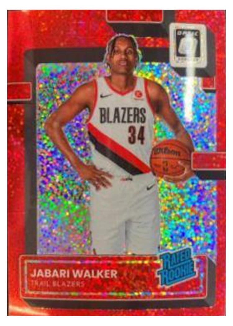 2022-23 Donruss Optic Base Set Jabari Walker Red Sparkle #242 card