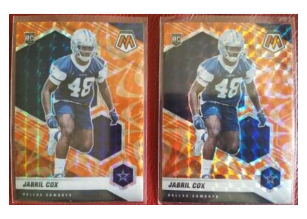 2021 Panini Mosaic Base Set Jabril Cox Orange Fluorescent #369 card