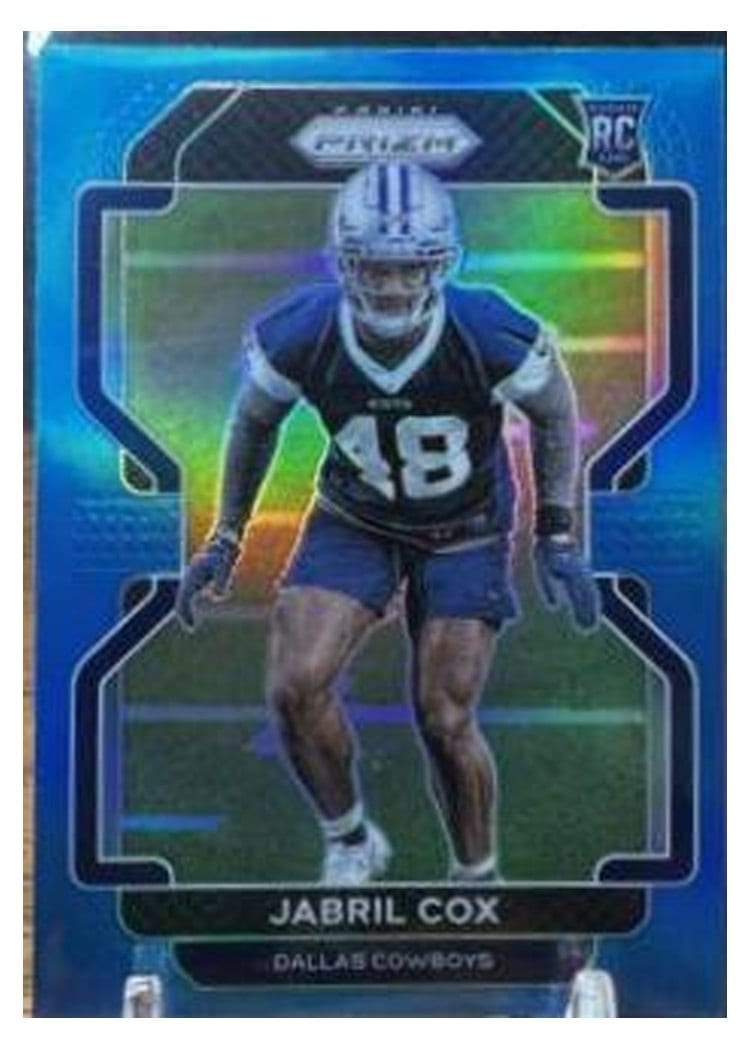 2021 Panini Prizm Base Set Jabril Cox Light Blue Prizm #394 card
