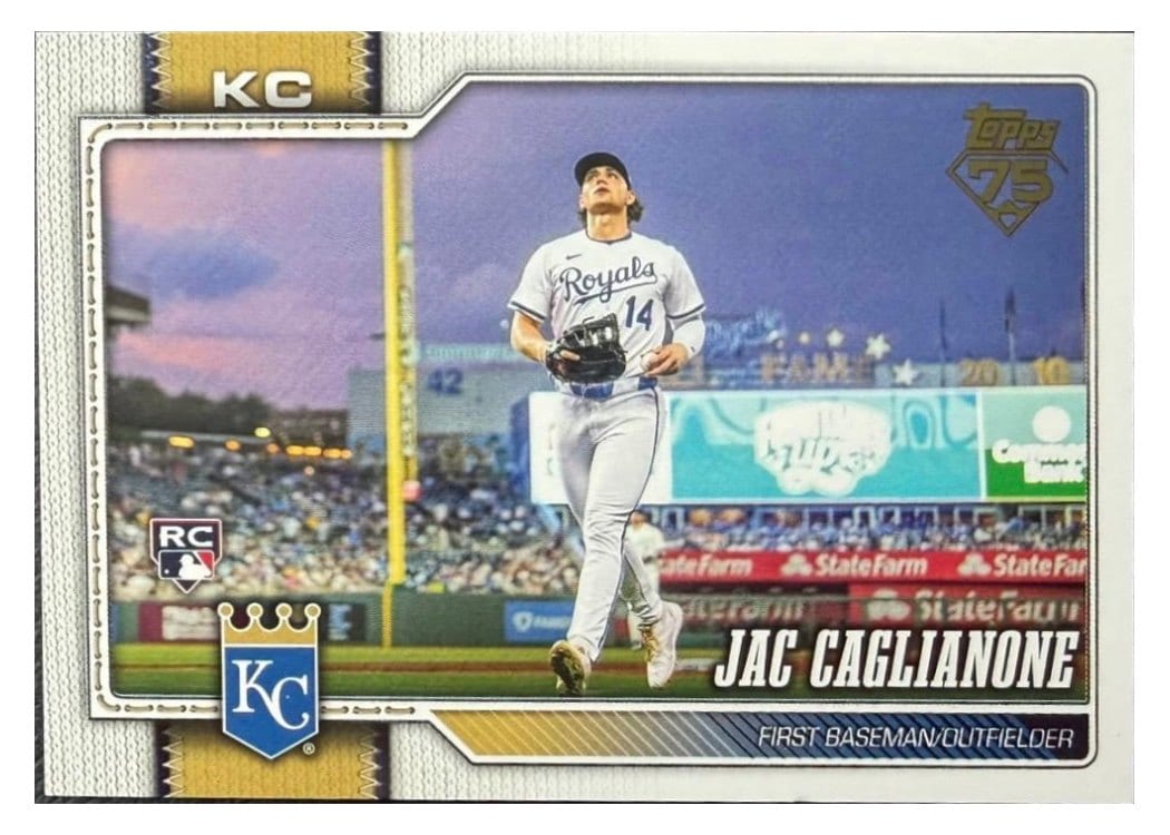 2026 Topps Jac Caglianone Golden Mirror Variation #138 card