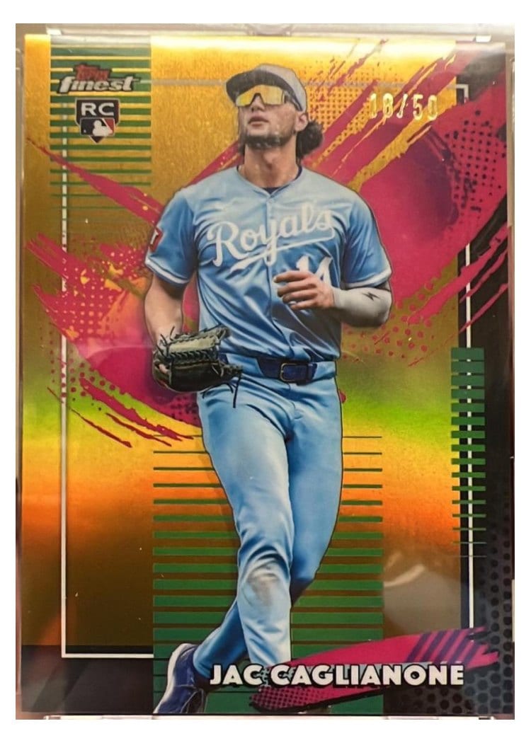 2026 Topps Finest Jac Caglianone Gold Refractor #201 card