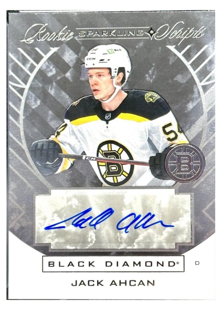 2021-22 Upper Deck Black Diamond Sparkling Rookie Scripts Jack Ahcan #SC-JA card