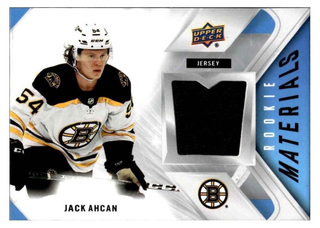 2021-22 Upper Deck Rookie Materials Jack Ahcan #RM-JA card