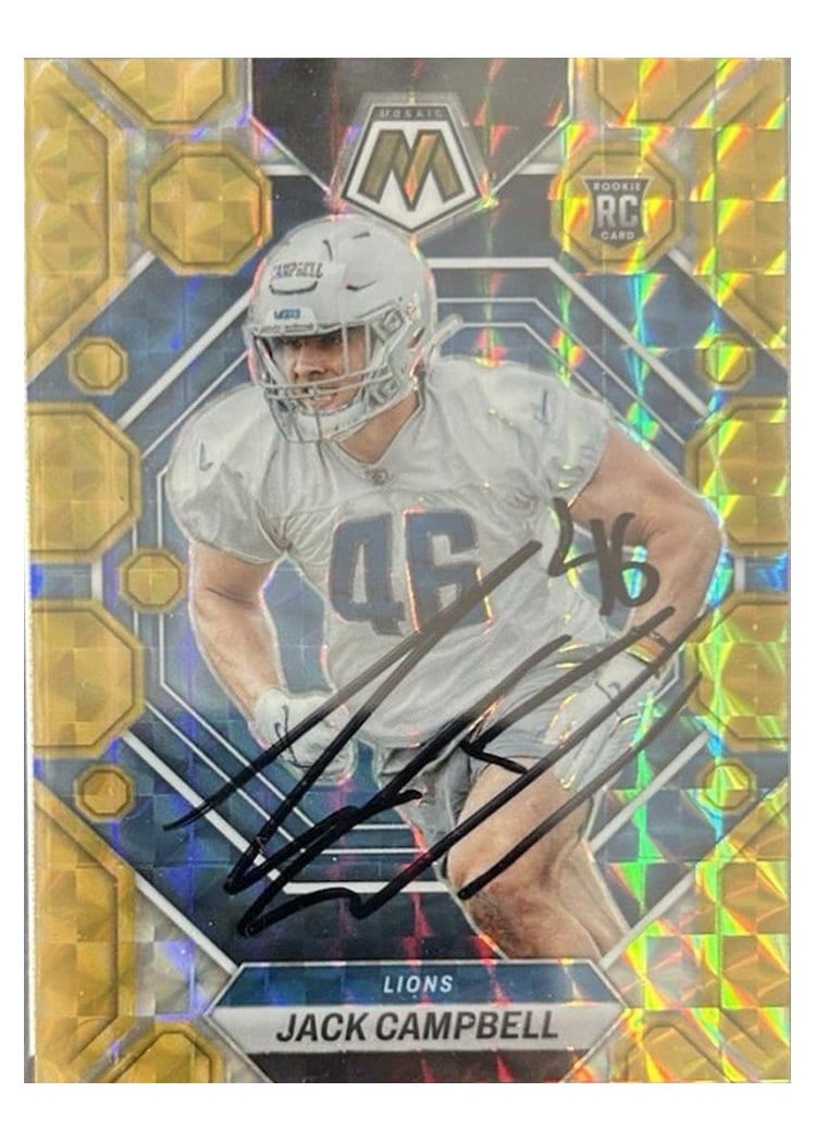 2023 Panini Mosaic Base Set Jack Campbell Autograph Gold #323 card