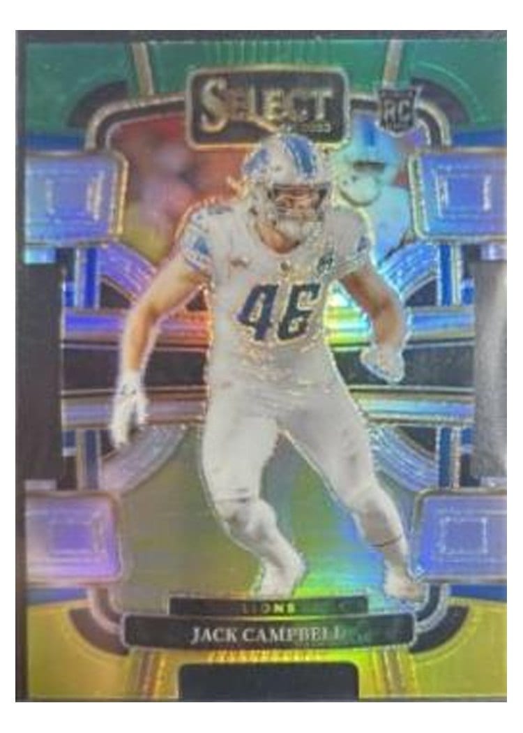 2023 Panini Select Base Set Jack Campbell Green Yellow Prizm Die-Cut #33 card