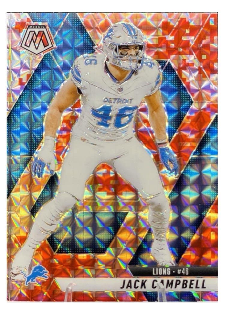 2025 Panini Mosaic Base Set Jack Campbell Camo Red #147 card