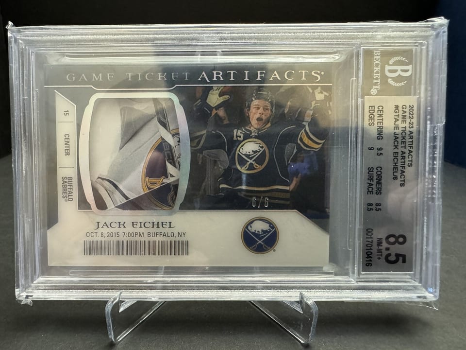 2022-23 Upper Deck Artifacts Game Ticket Artifacts Jack Eichel #GTA-JE card