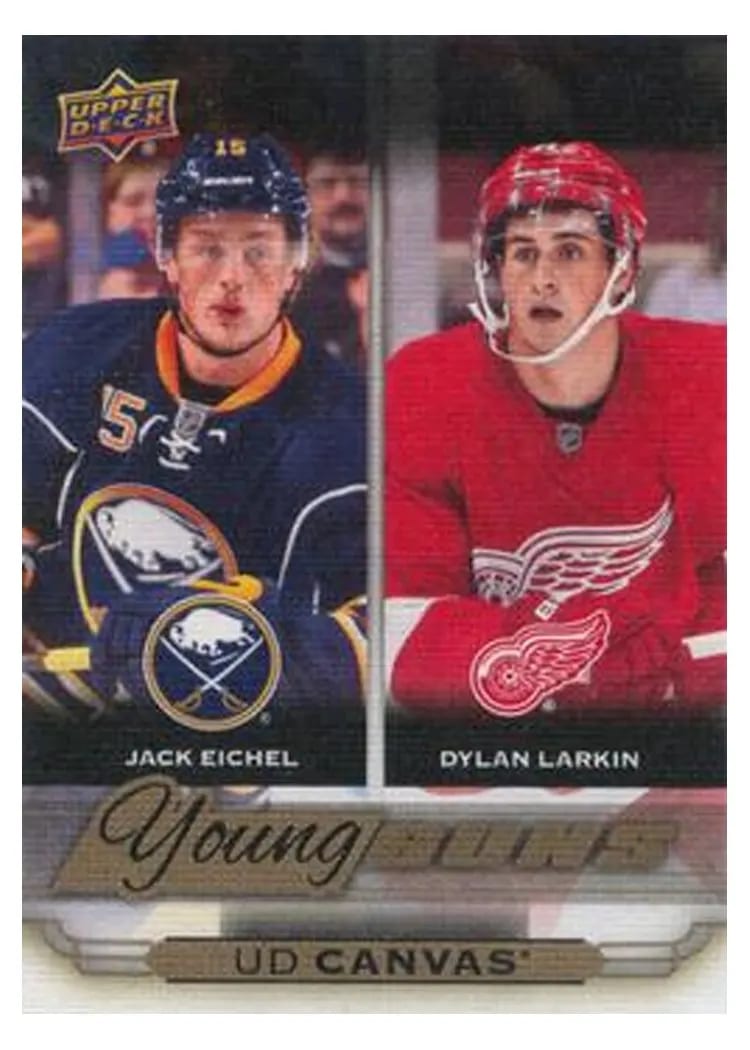 2015 Upper Deck Canvas Jack Eichel / Dylan Larkin #C120 card