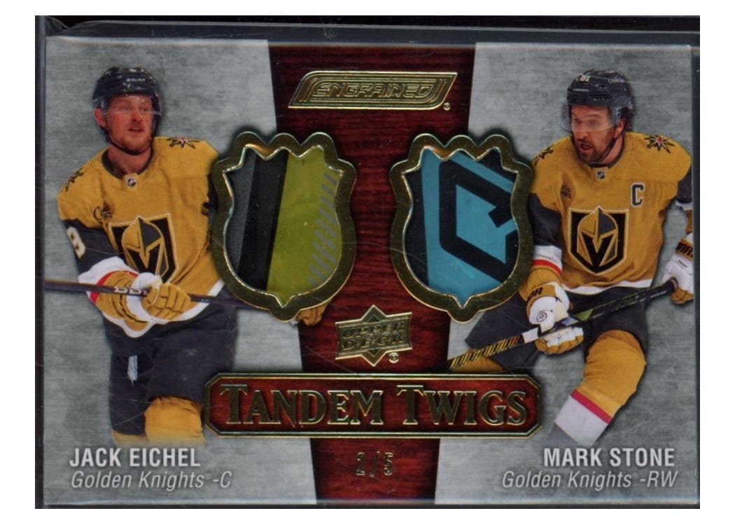 2023-24 Upper Deck Engrained Tandem Twigs Jack Eichel/Mark Stone #TT-SE card