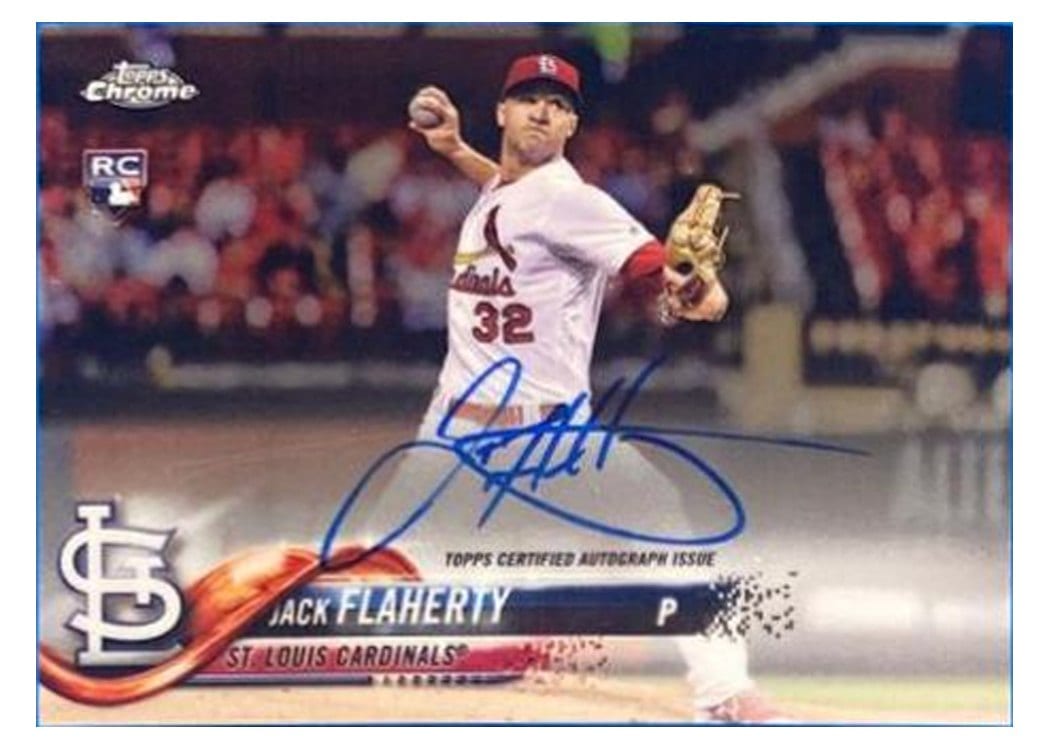 2018 Topps Chrome Rookie Autographs Jack Flaherty #RA-JF card