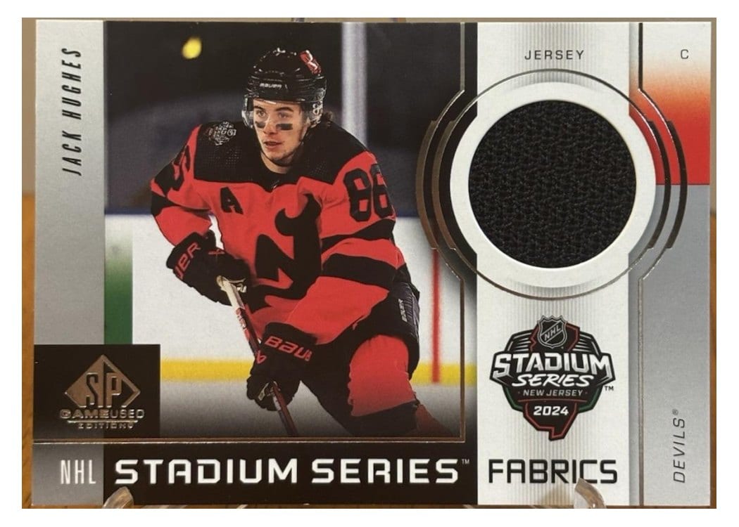 2024-25 SP Game Used 2024 Stadium Series Fabrics Jack Hughes #GSF-20