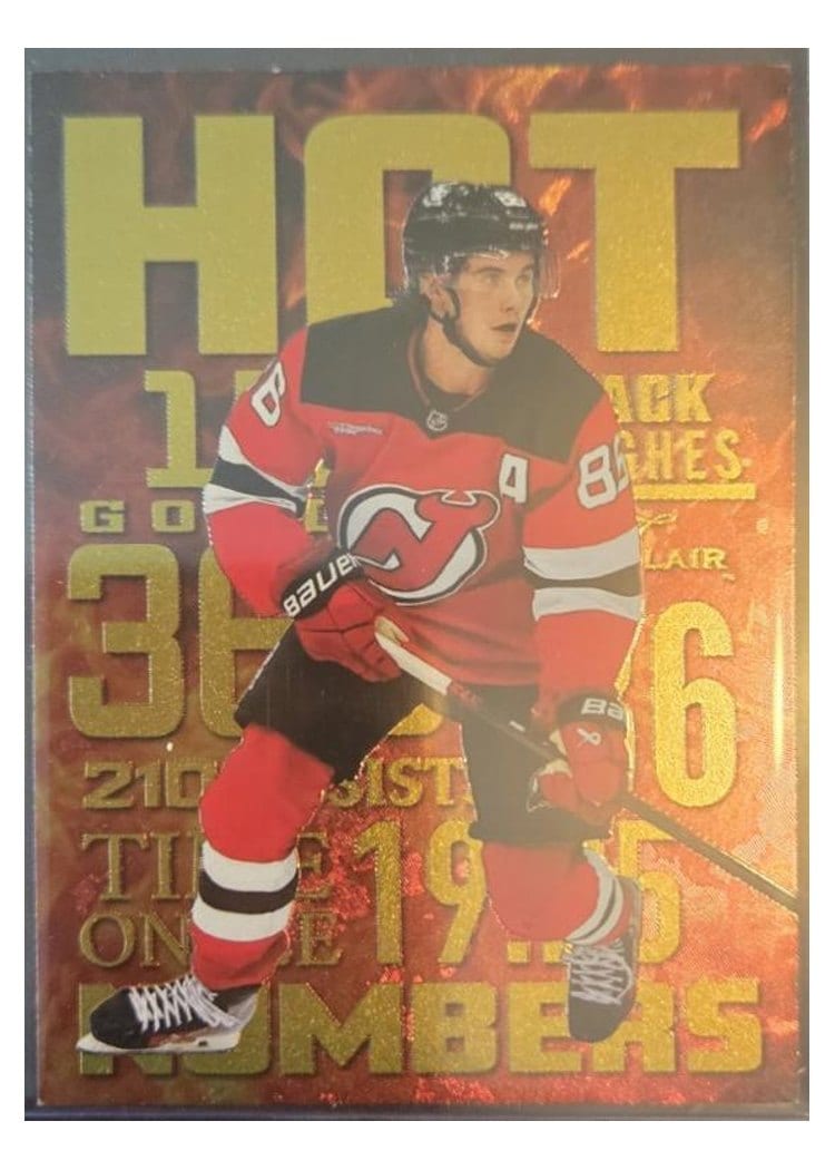 2025-26 Flair Hot Numbers Jack Hughes #HN-8 card