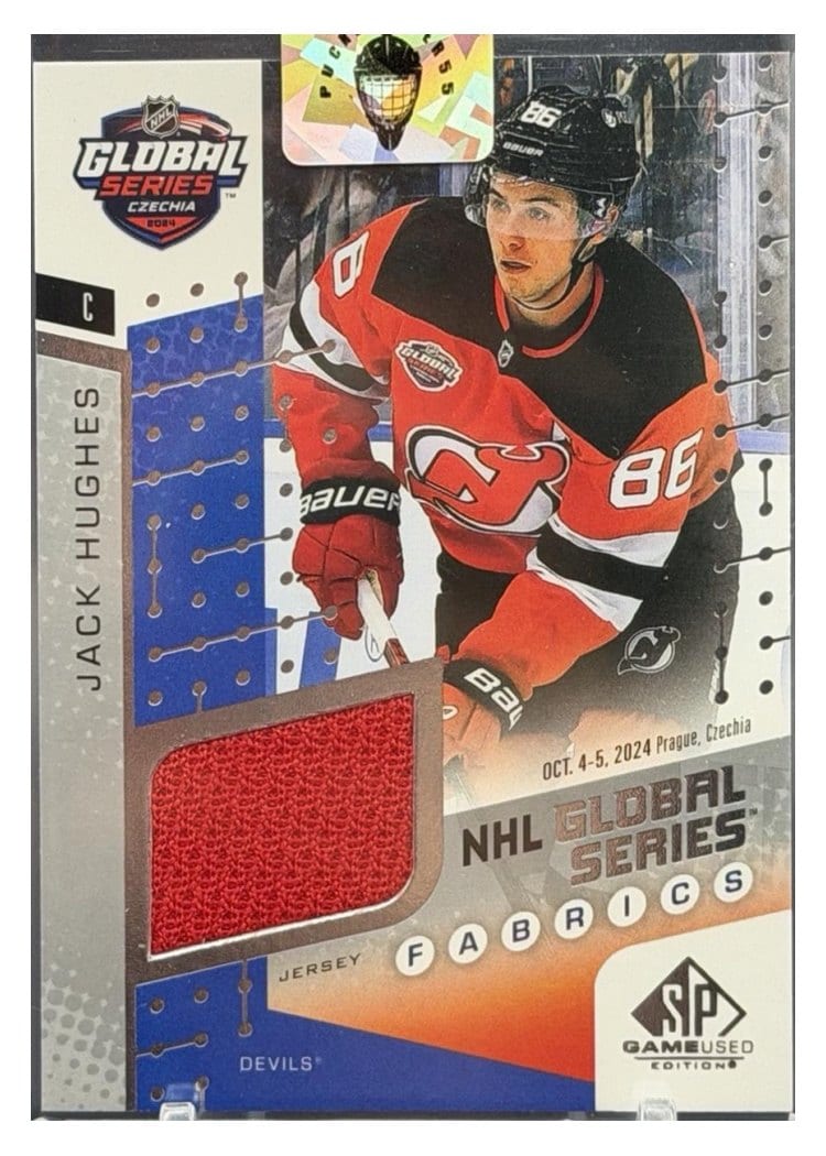2025-26 SP Game Used 2024 Global Series Devils vs. Sabres Fabrics Jack Hughes #GSF1-9